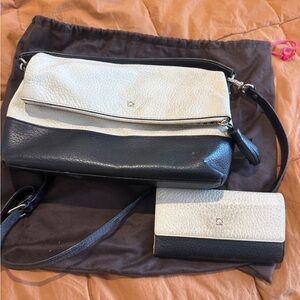 kate spade Black and White Two-Tone Crossbody with Matching Wallet